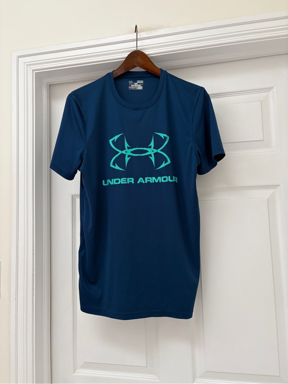 Under Armour Deep Blue Tee with Teal Logo